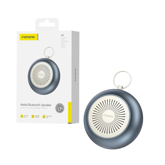 Foneng Metal Wireless IP67 Waterproof Speaker M1 Blue Gray